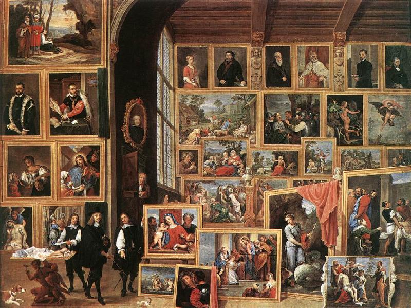TENIERS, David the Younger The Gallery of Archduke Leopold in Brussels china oil painting image